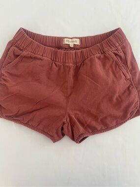 Madewell Women's Dusty Rust Elastic Waist Cotton Shorts